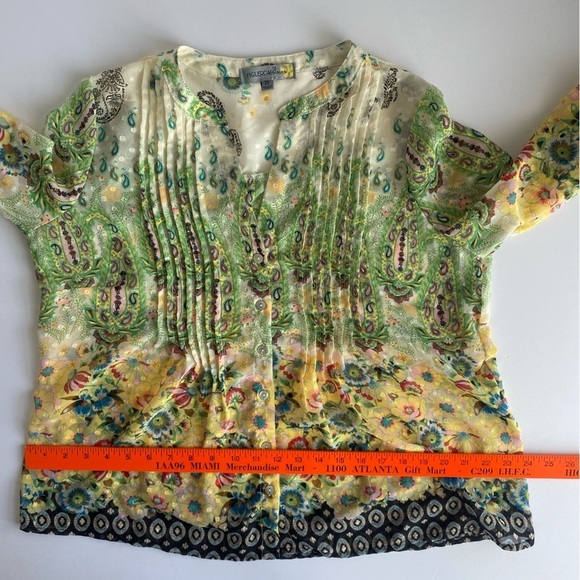 Figueroa & Flower Anthropology Blouse Top Womens PL Artsy Sheer Whimsical Boho - Picture 12 of 14